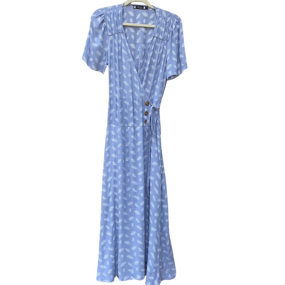 C'est Moi Summer Wrap Maxi Dress Sz Large - Picture 1 of 3